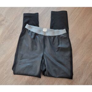 Chico's pleather front leggings. 0=small black Womens